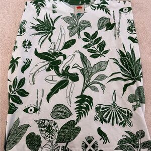 Farm Rio Green Leaf Print T-Shirt